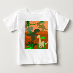 Camiseta De Bebé Dinosaurios salvajes