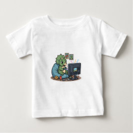 Camiseta De Bebé Dinosaurs Watchin' TV Cute Cartoon