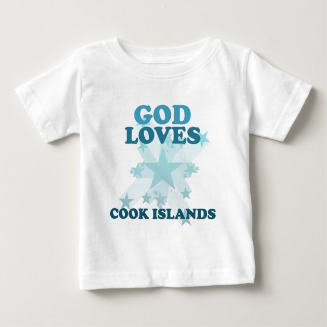 Camiseta De Bebé Dios ama las islas de cocinero (Anverso)