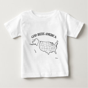 Camiseta De Bebé DIOS BENDIGA A AMÉRICA con esquema de EE. UU.