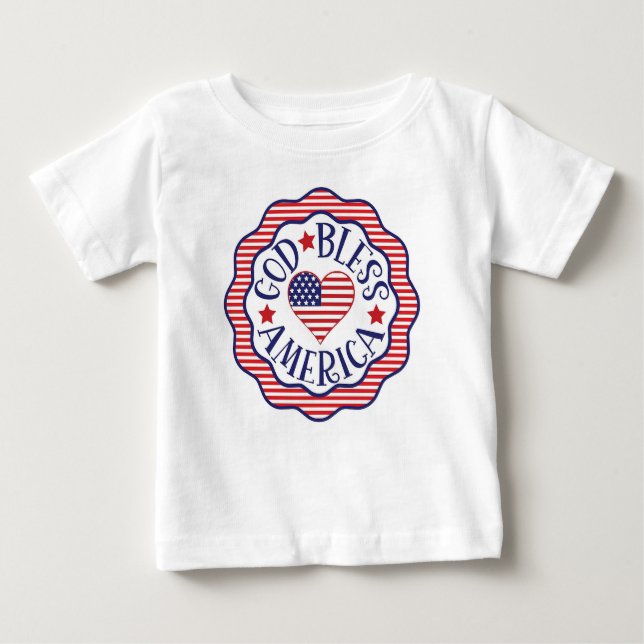 Camiseta De Bebé Dios bendiga a Estados Unidos (Anverso)