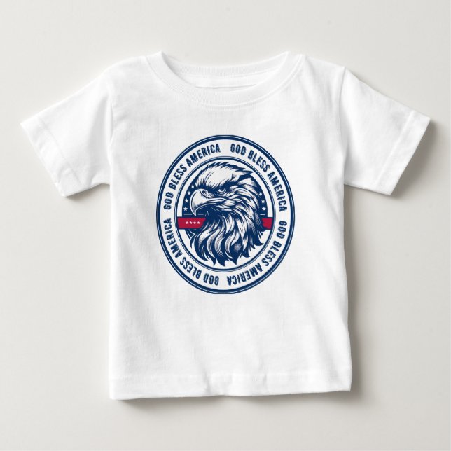 Camiseta De Bebé Dios bendiga a Estados Unidos, águila estadouniden (Anverso)