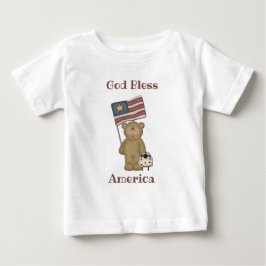 Camiseta De Bebé Dios bendiga a Estados Unidos - Oso de peluche pat