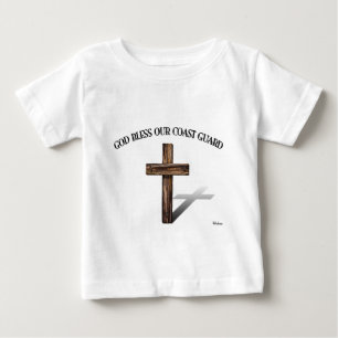 Camiseta De Bebé DIOS BENDIGA A LA GUARDIA COSTERA con cruz robusta