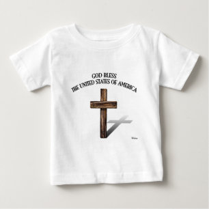 Camiseta De Bebé DIOS BENDIGA ESTADOS UNIDOS DE AMÉRICA cruz robust
