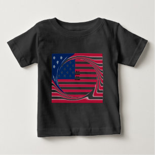 Camiseta De Bebé Dios bendiga nuestro hogar: Arte Swirl Bandera de 