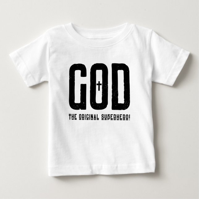 Camiseta De Bebé Dios la original cruz bíblica superheroína (Anverso)