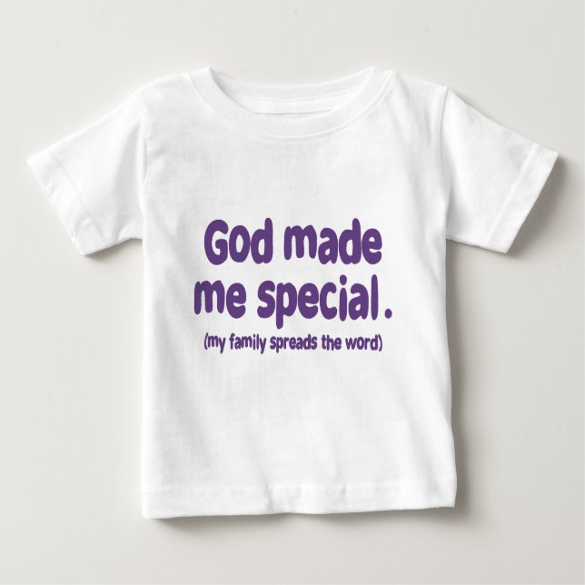 Camiseta De Bebé Dios me hizo especial (Anverso)
