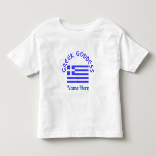 Camiseta De Bebé Diosa Griega y Bandera de Grecia Personalizada 