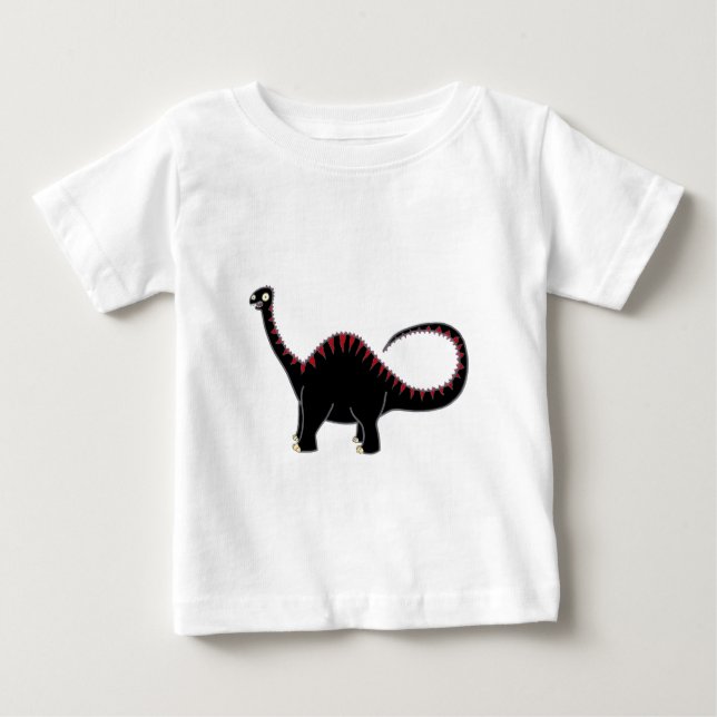Camiseta De Bebé Diplodocus negro (Anverso)