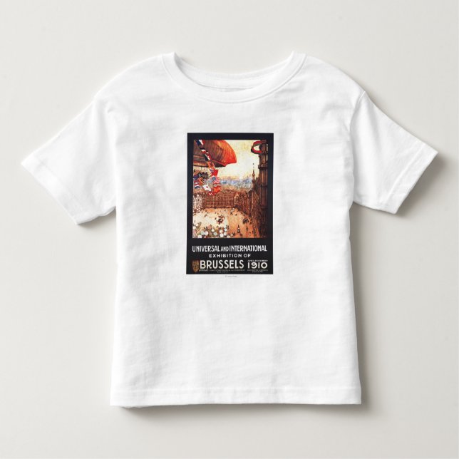 Camiseta De Bebé Dirigible de Lebaudy con las banderas del mundo en (Anverso)