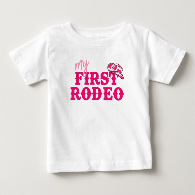 Camiseta De Bebé Disco Cowgirl First Rodeo (Anverso)