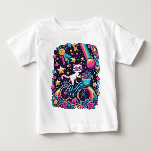 Camiseta De Bebé Disco Gato (Anverso)