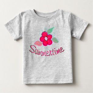 Camiseta De Bebé Diseñador de verano rosa