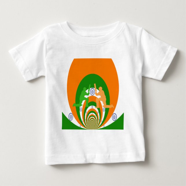 Camiseta De Bebé Diseño abstracto del espíritu del críquet de la In (Anverso)