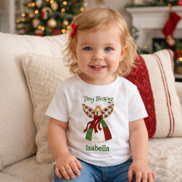 Camiseta De Bebé Diseño Ángel Personalizado - Estilo Cute Parchwork