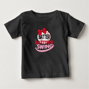 Camiseta De Bebé Diseño "Batter Batter Swing", con un tema de béisb