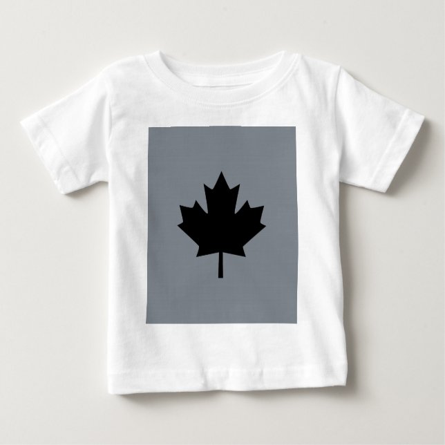 Camiseta De Bebé Diseño canadiense de hojas de arce negro (Anverso)