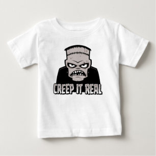 Camiseta De Bebé Diseño Clásico de Terror de Frankenstein Creep It