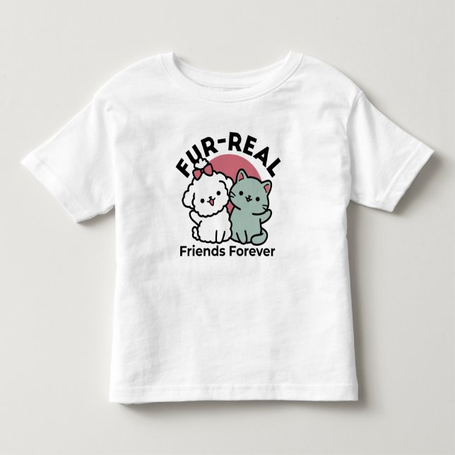 Camiseta De Bebé Diseño 'Cuatro amigos reales para siempre' de gato (Anverso)