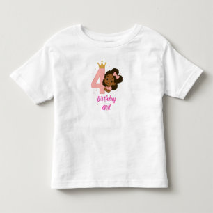 Camiseta De Bebé Diseño de 4º cumpleaños de la Princesa Rosa