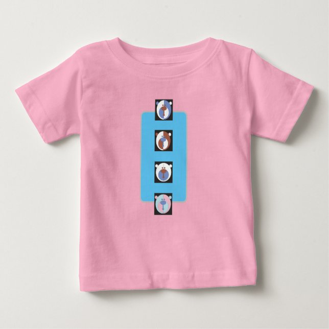 Camiseta De Bebé Diseño de 4 osos (Anverso)