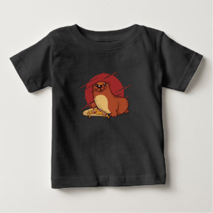 Camiseta De Bebé Diseño de adorable cría de nutria comiendo delicio