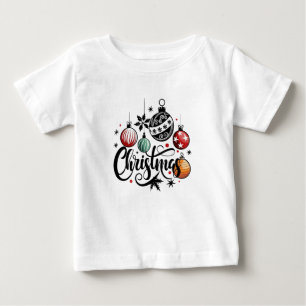 Camiseta De Bebé Diseño de adornos para fiestas navideñas