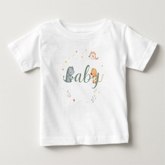 Camiseta De Bebé Diseño de anuncio de nacimiento para bebés pequeño (Anverso)