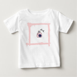 Camiseta De Bebé Diseño de Arte de Click de Cámara Doodle Minimalis
