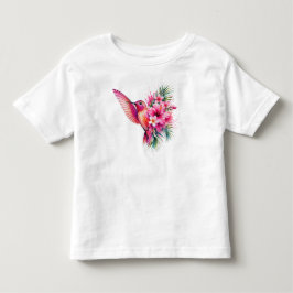 Camiseta De Bebé Diseño de ave acuarela PNG Frangipani Colibrí