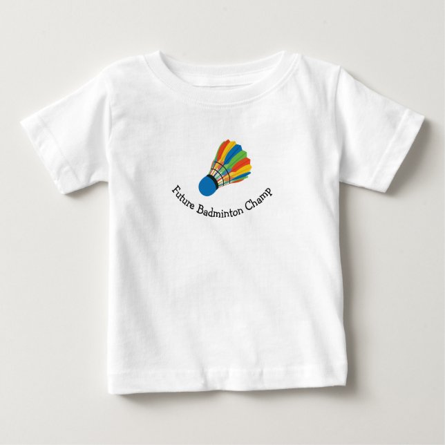 Camiseta De Bebé Diseño de Badminton (Anverso)