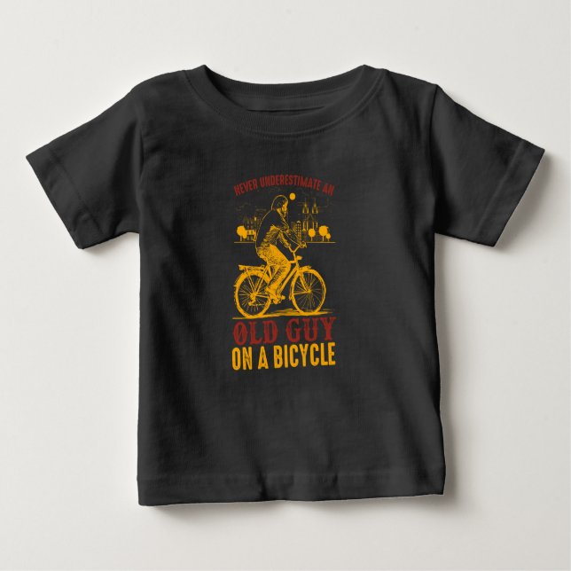 Camiseta De Bebé Diseño de Bicicletas Antiguas | Bicicleta | nunca  (Anverso)