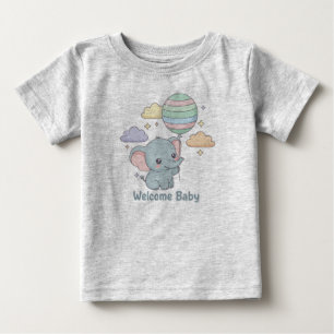 Camiseta De Bebé Diseño de Bienvenida Elefante Bebé