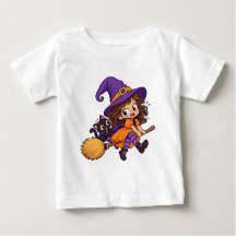 Diseño de bruja voladora linda de Halloween para J