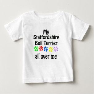 Camiseta De Bebé Diseño de Caminatas Staffordshire Bull Terrier