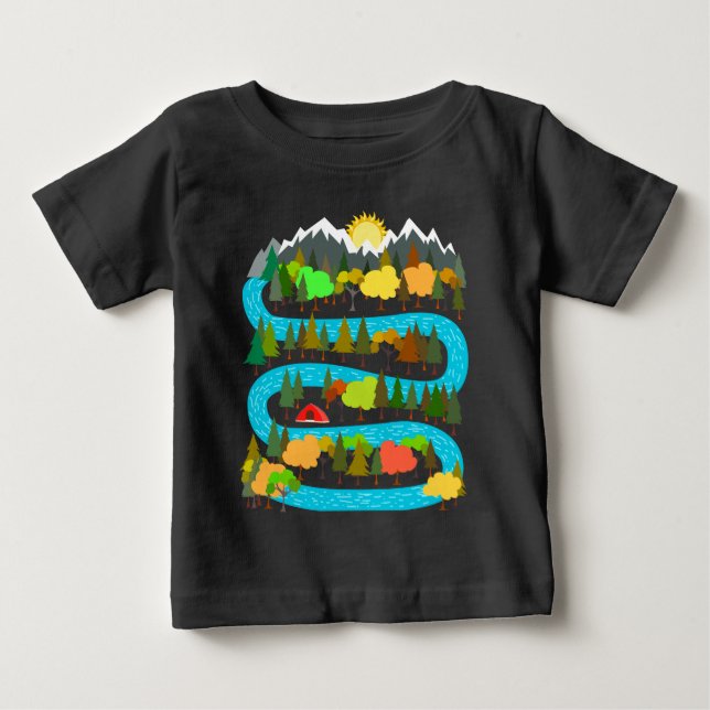 Camiseta De Bebé Diseño de Camping en Río (Anverso)