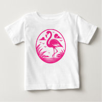 Diseño de círculo de verano de flamenco rosa-68730