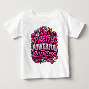 Camiseta De Bebé Diseño de cita de gimnasio rosa implacable bastant