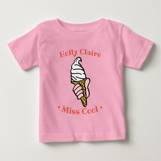 Camiseta De Bebé Diseño de cono de helado para personalizar (Anverso)