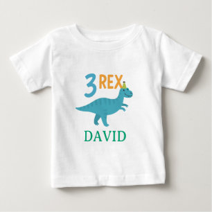 Camiseta De Bebé Diseño de cumpleaños de dinosaurio 3 Rex