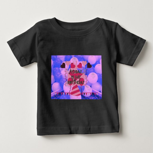 Camiseta De Bebé Diseño de cumpleaños festivo: hoy es mi cumpleaños (Anverso)
