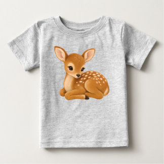 Camiseta De Bebé Diseño de dibujos animados de cervatillo Adorable