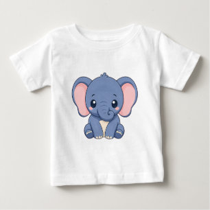 Camiseta De Bebé Diseño de dibujos animados de elefante bebé lindo