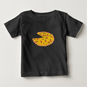 Camiseta De Bebé Diseño de dibujos animados de pizza cortada delici
