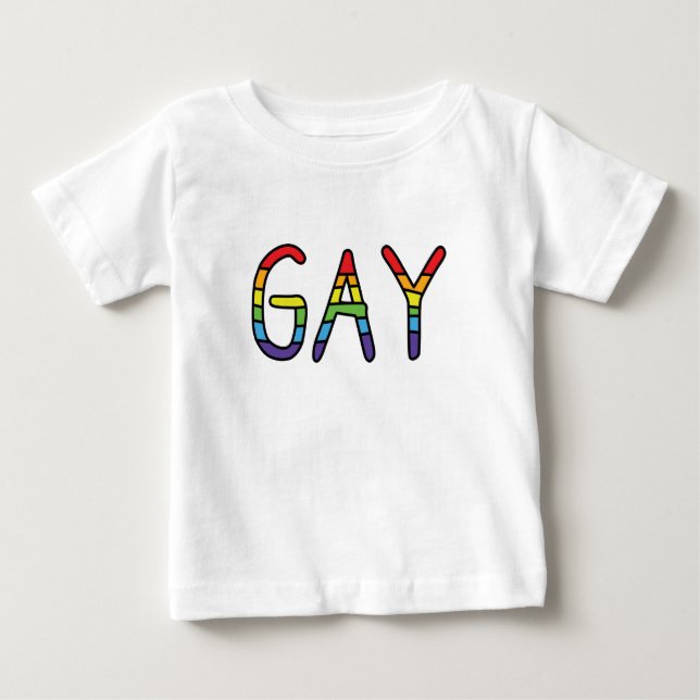 Camiseta De Bebé Diseño de Doodle Gay (Anverso)