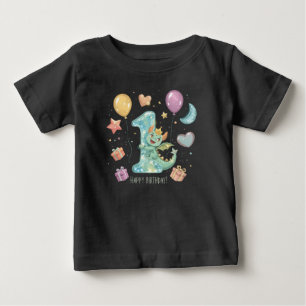 Camiseta De Bebé Diseño de Dragón Caprichoso para el Primer Cumplea