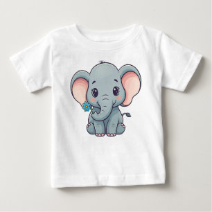 Camiseta De Bebé Diseño de elefantes de bebé con dibujos animados