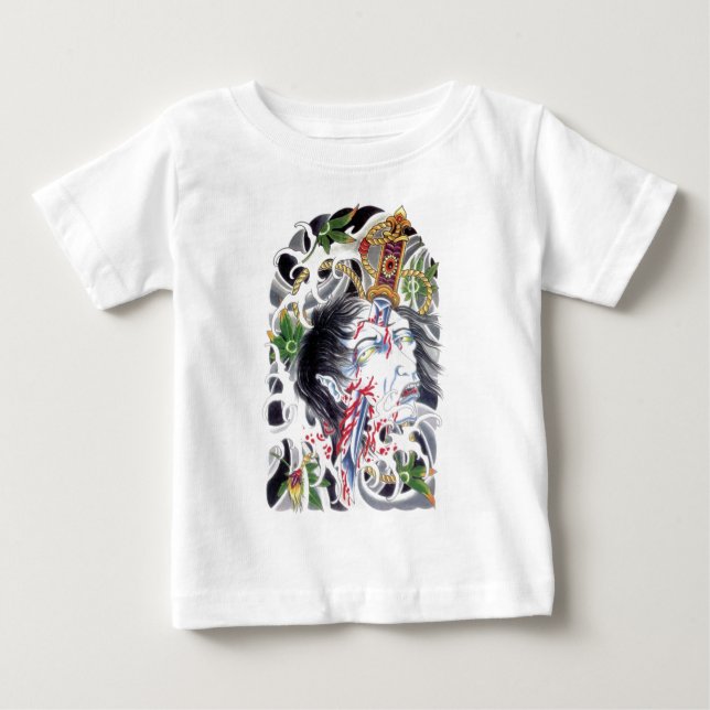 Camiseta De Bebé Diseño de espada grotesca japonesa (Anverso)