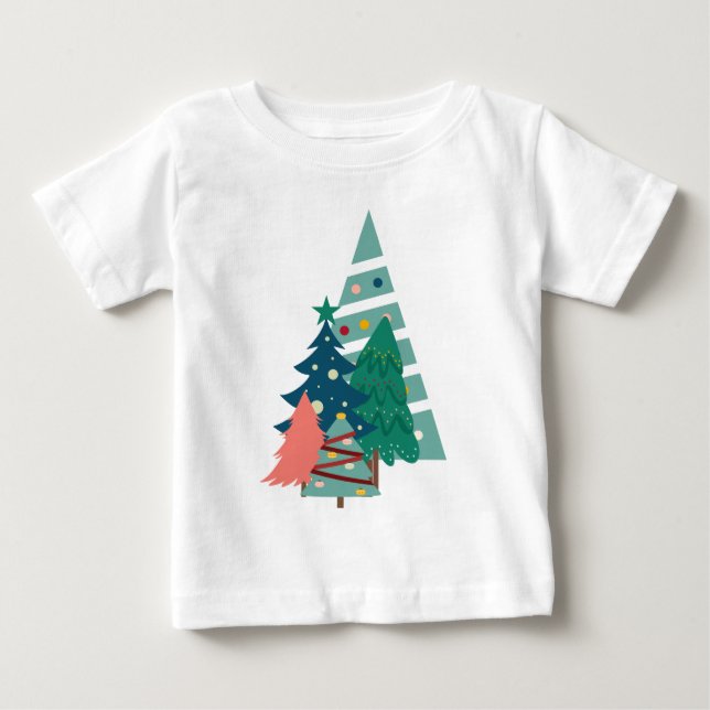 Camiseta De Bebé Diseño de Evergreens de vacaciones (Anverso)
